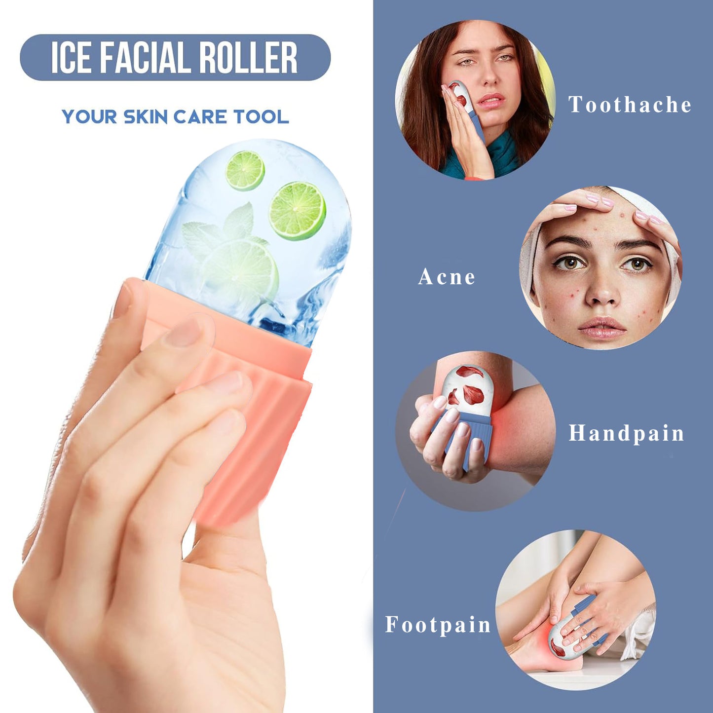 Silicone Ice Grid Scraping Plate Facial Care Tool Set with Storage Bag